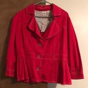 Cato red jacket with cute peplum size 18/20w